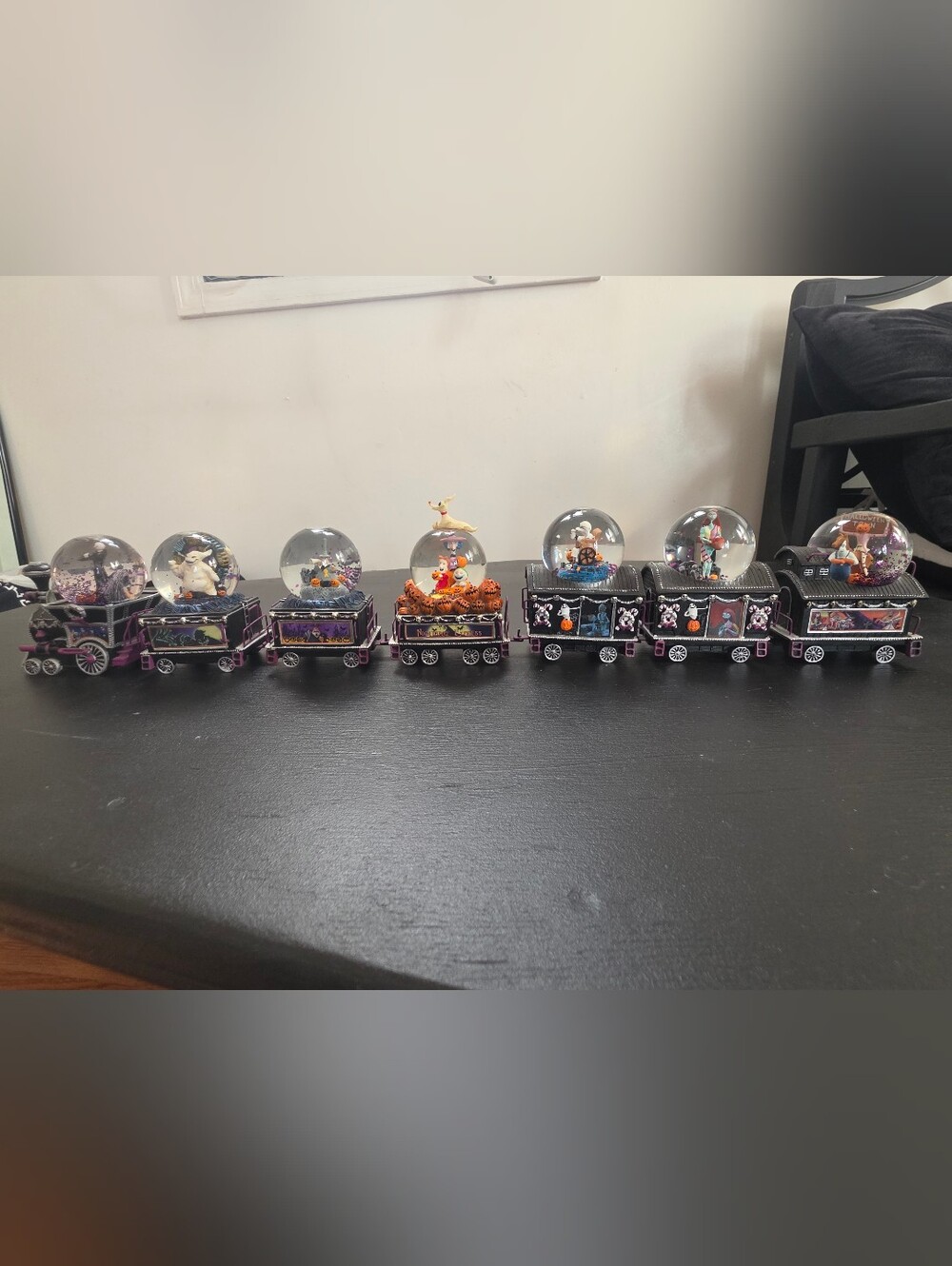 Nightmare Before Christmas Collectable Train Glitter Globe Set